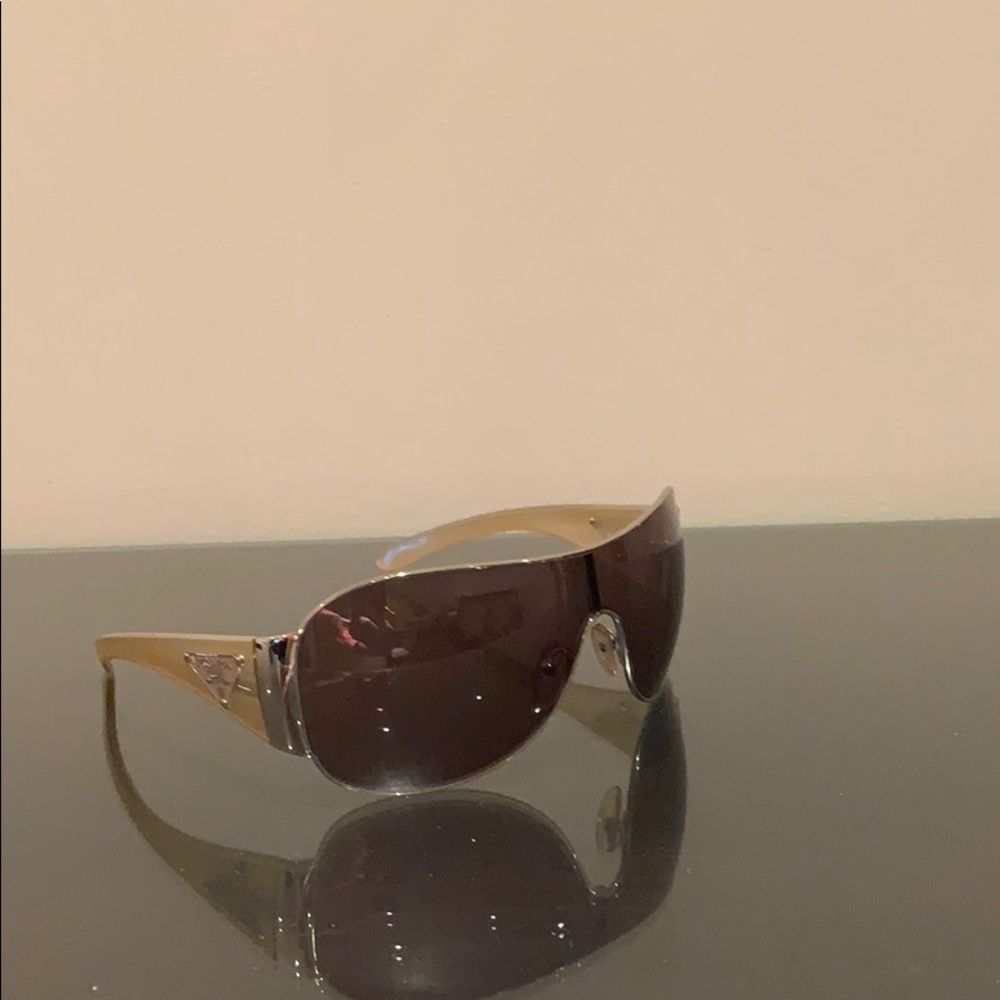 Prada Brown and Gold Shield Sunglasses